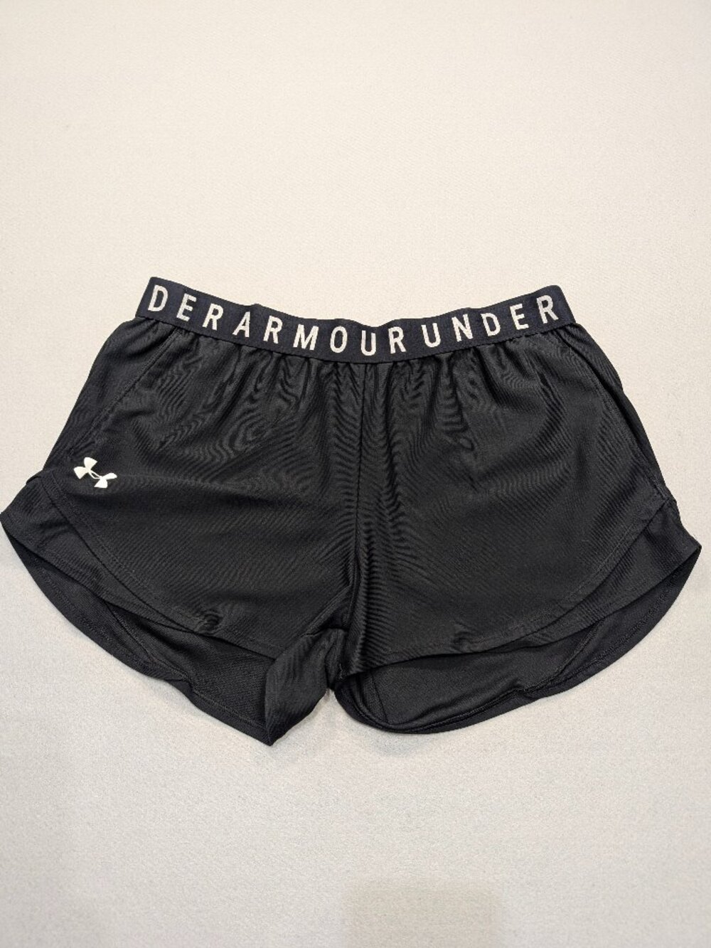 Under Armour HeatGear Black Logo Waistband Running Shorts L